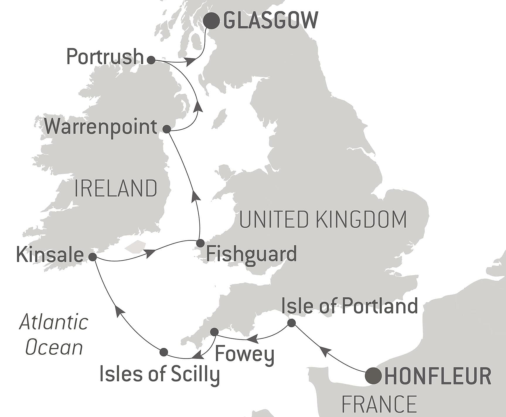From the English Channel to the Irish Sea