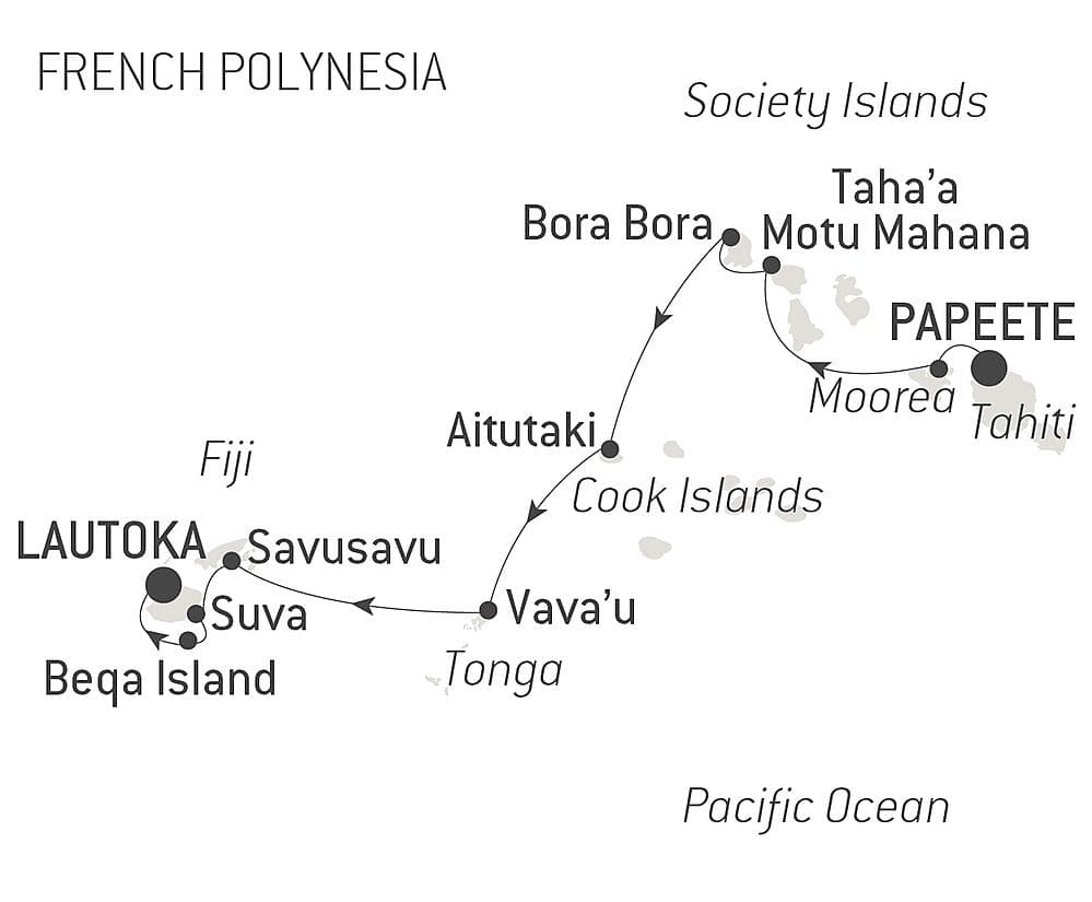 Fiji, Tonga, Cook Islands and Society Islands