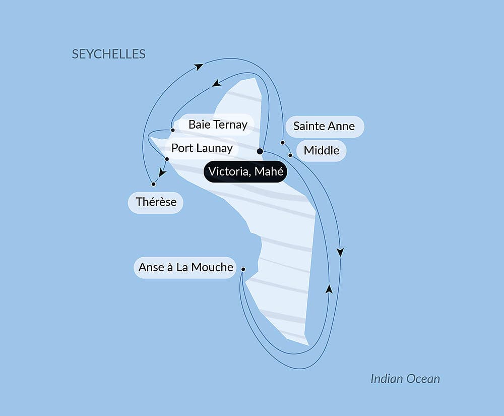 The Seychelles, under sail aboard the Spirit of Ponant