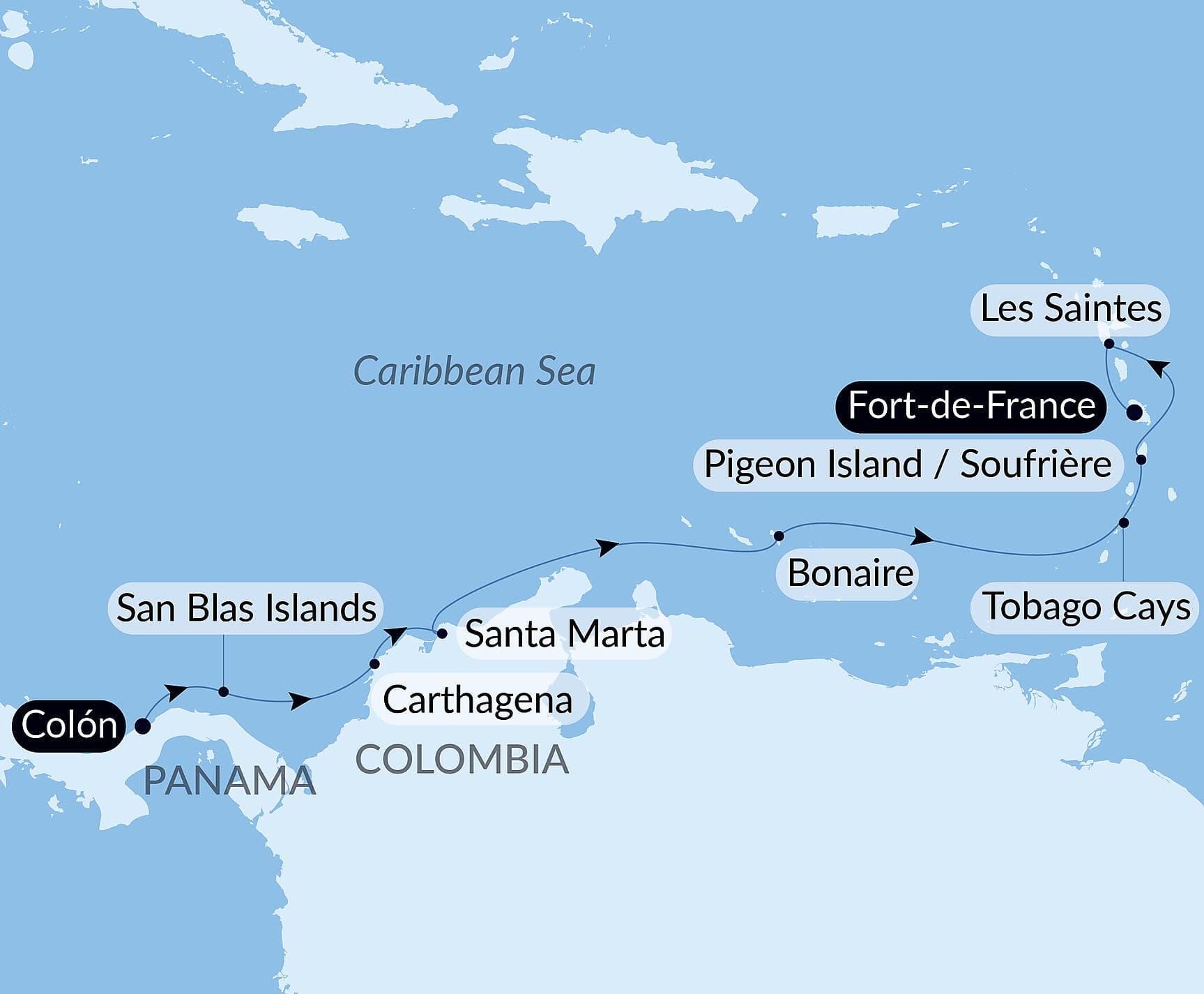 Panama, Colombia & Caribbean Islands