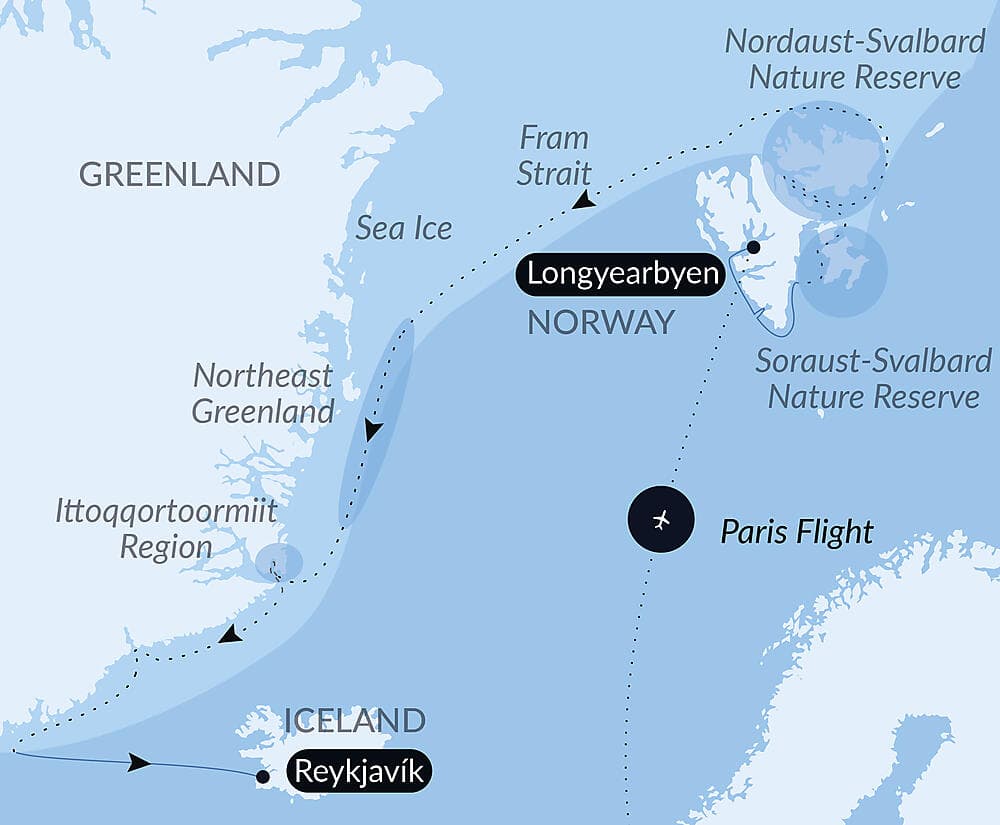 In the ice of the Arctic, from Svalbard to Greenland